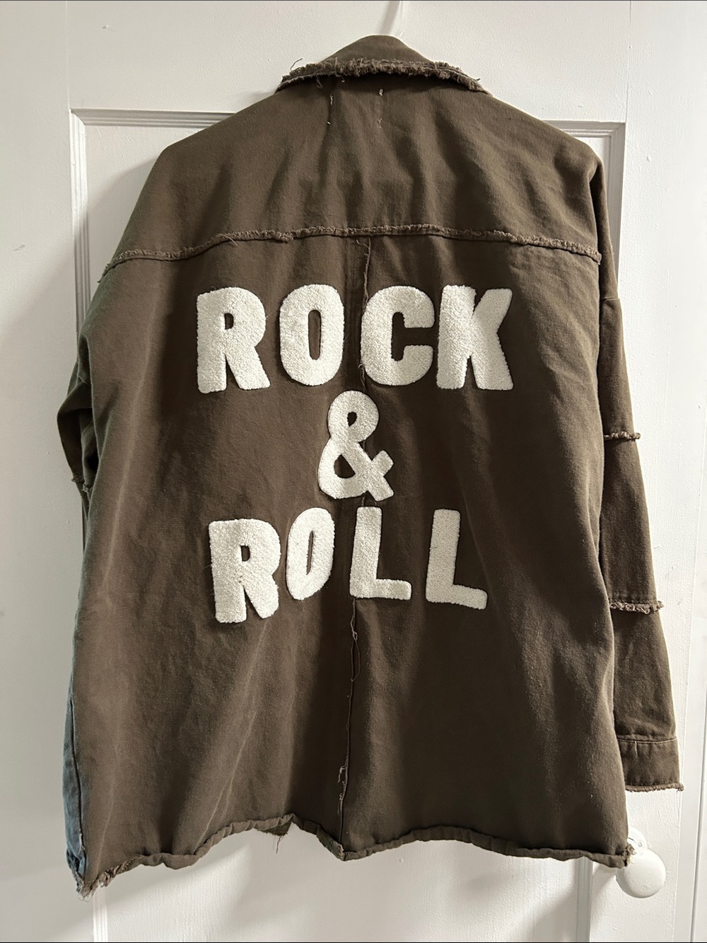 Panache Olive Brown 'ROCK & ROLL' Patchwork Jacket